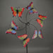 Colorfully Painted Embossed Butterfly Garden Twirler - Durable Metal Wind Spinner Stake for Outdoor Oasis - Captivating