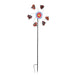 Enchanting Ladybug and Flower Kinetic Wind Sculpture: Large Metal Spinner for Outdoor Yard or Garden Decor - 70.5 Inches