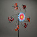 Enchanting Ladybug and Flower Kinetic Wind Sculpture: Large Metal Spinner for Outdoor Yard or Garden Decor - 70.5 Inches