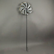 Vibrant Spectrum of Motion: Orange, Yellow, Green & Blue Pinwheel Kinetic Wind Spinner Sculpture for Garden, Yard and