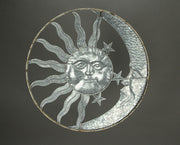 Radiant Celestial Harmony - Distressed White Finish Sun, Moon, and Stars Metal Wall Hanging - Rustic Décor Accent - 20 Inches