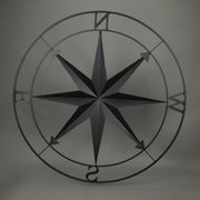 Black - Image 3 - Large Black Nautical Compass Rose Metal Wall Decor | 39.5” Indoor Outdoor Rustic Maritime Accent |