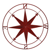 Red - Image 3 - Red Indoor Outdoor Metal Nautical Compass Rose Hanging Wall Decor 39.5 Inch Diameter
