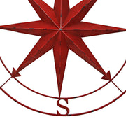 Red - Image 4 - Red Indoor Outdoor Metal Nautical Compass Rose Hanging Wall Decor 39.5 Inch Diameter
