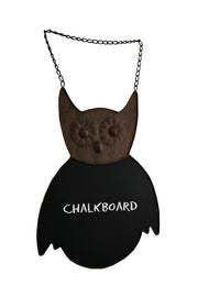 Rustic Brown Finish Owl Decorative Metal Chalkboard Wall Hanging 21 Inch Image 1