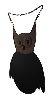 Rustic Brown Finish Owl Decorative Metal Chalkboard Wall Hanging 21 Inch Image 2