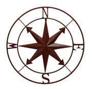 Red - Image 1 - Large 28-Inch Diameter Weathered Red Nautical Compass Rose Wall Decor - Simple Install - Coastal Charm for