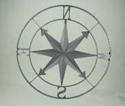 Silver - Image 3 - Distressed Grey Metal Nautical Compass Rose Wall Décor - Easy Installation - A 28-Inch Diameter Maritime