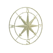 Off-white - Image 2 - Large Antique White Nautical Compass Rose Wall Art - Easy To Hang- 28-inch Diameter Metal Sculpture for