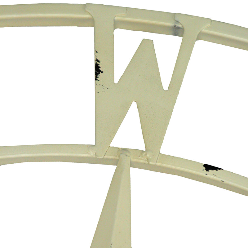 Off-white - Image 3 - Large Antique White Nautical Compass Rose Wall Art - Easy To Hang- 28-inch Diameter Metal Sculpture for