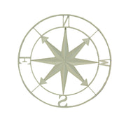 Off-white - Image 6 - Large Antique White Nautical Compass Rose Wall Art - Easy To Hang- 28-inch Diameter Metal Sculpture for