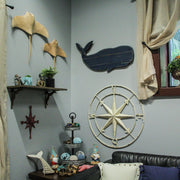 Off-white - Image 5 - Large Antique White Nautical Compass Rose Wall Art - Easy To Hang- 28-inch Diameter Metal Sculpture for