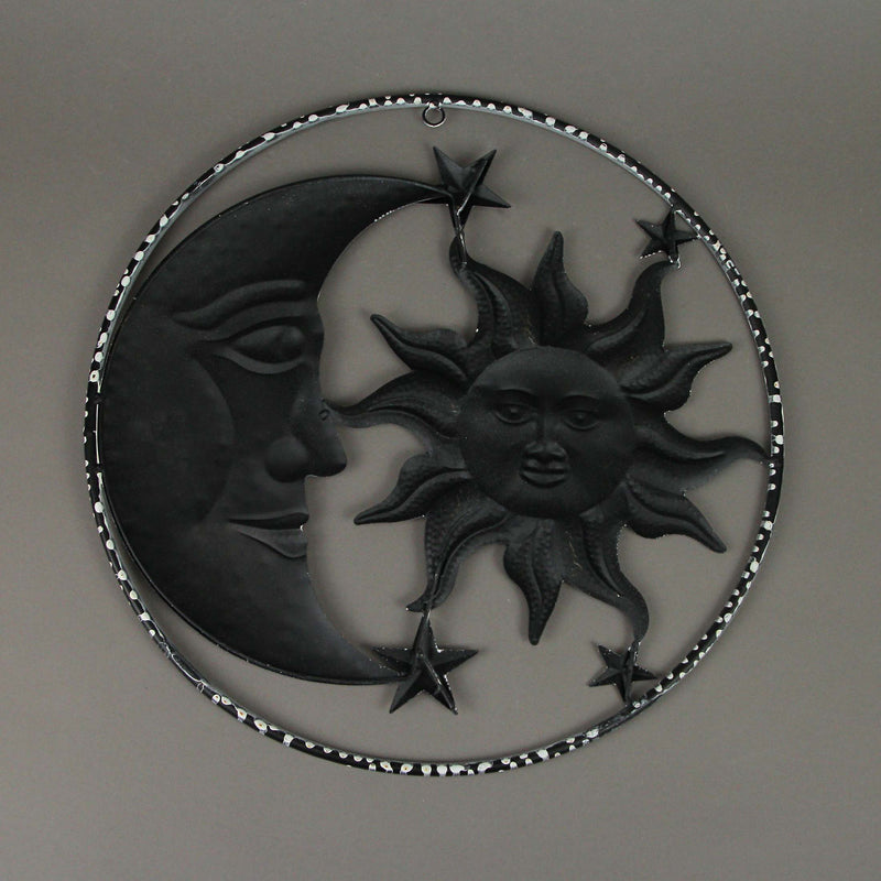 Moon Right - Image 3 - Enchanting Celestial Harmony: Rustic Aged Metal Sun, Moon, and Stars Wall Hanging Decor - Artful