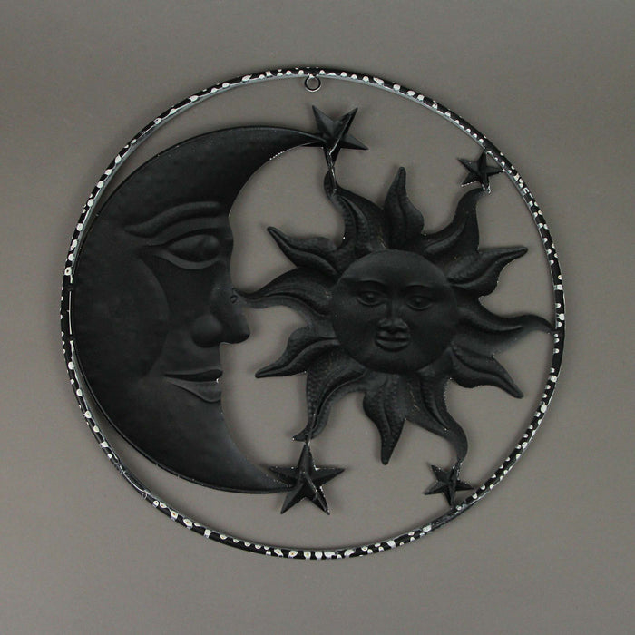 Moon Right - Image 3 - Enchanting Celestial Harmony: Rustic Aged Metal Sun, Moon, and Stars Wall Hanging Decor - Artful