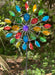 Colorful Anodized Finish Spoon Style Metal Wind Spinner Yard and Garden Stake 66 Inches High Outdoor Décor - Multicolor -