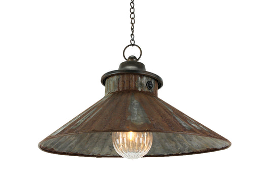 14-Inch Diameter Rustic LED Chain Hanging Lamp: Battery Operated, Aged Accent Light Perfect for Indoor Spaces, Adding Warmth