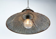 14-Inch Diameter Rustic LED Chain Hanging Lamp: Battery Operated, Aged Accent Light Perfect for Indoor Spaces, Adding Warmth