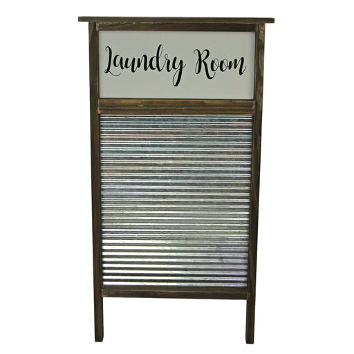 Vintage-Inspired Wood and Metal Washboard Wall Décor, 24 Inches High - Add Rustic Charm to Your Laundry Room with Antique