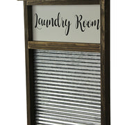 Vintage-Inspired Wood and Metal Washboard Wall Décor, 24 Inches High - Add Rustic Charm to Your Laundry Room with Antique