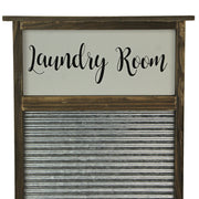 Vintage-Inspired Wood and Metal Washboard Wall Décor, 24 Inches High - Add Rustic Charm to Your Laundry Room with Antique
