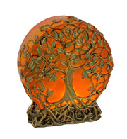 Enchanting Sunset Orange Bohemian Style Tree of Life Resin Night Light Lamp - Exquisite Decorative Accent Illuminates in Boho
