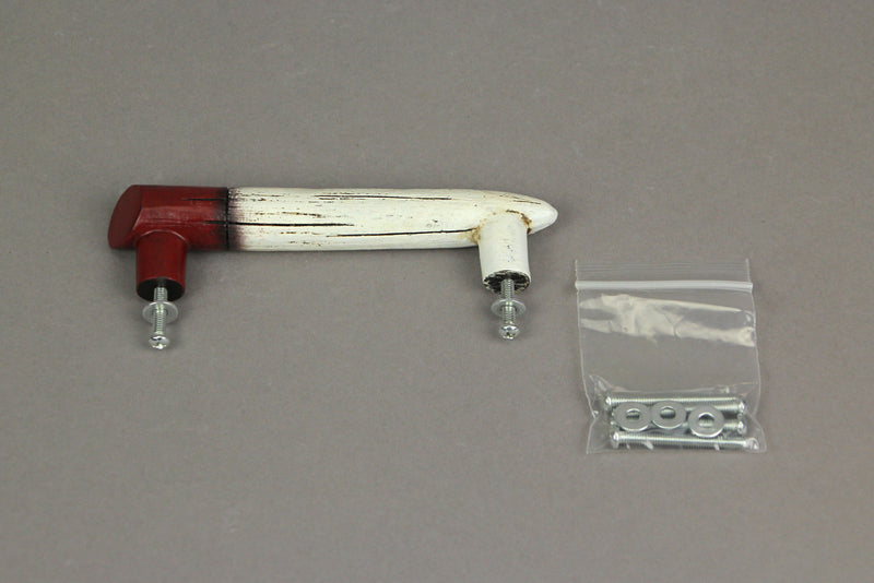 Set of 4 Rustic Resin Vintage Red and White Fishing Lure Drawer Pulls and Cabinet Handles - Each 5 Inches Long - Perfect for