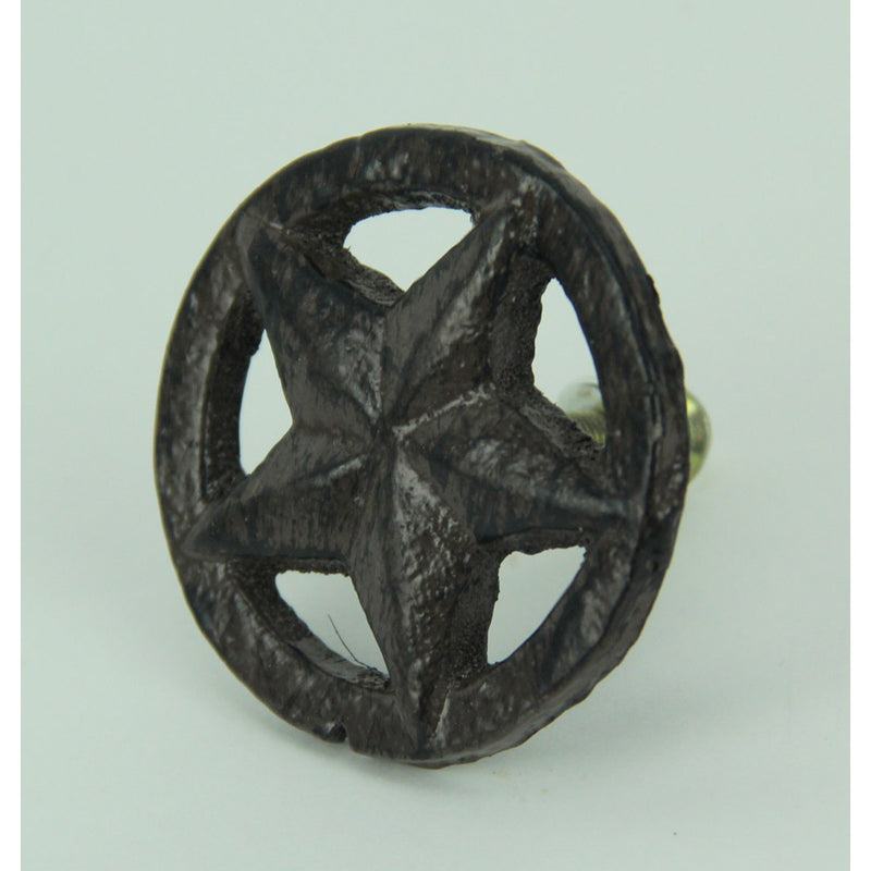 Set of 24 Rustic Brown Cast Iron Western Star Drawer Pulls and Cabinet Knobs - Perfect for Cabinets, Dressers, and Closet