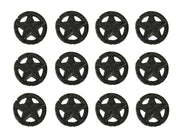 Set of 12 Rustic Brown Western Star Cast Iron Cabinet Knobs or Drawer Pulls - 2 Inch Diameter - Easy Install - Enhance Your