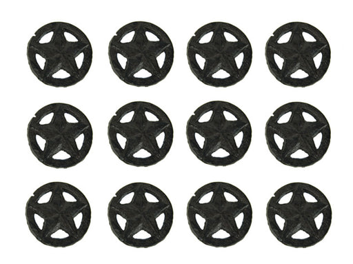 Set of 12 Rustic Brown Western Star Cast Iron Cabinet Knobs or Drawer Pulls - 2 Inch Diameter - Easy Install - Enhance Your