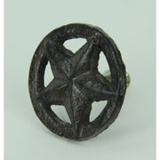Set of 12 Rustic Brown Western Star Cast Iron Cabinet Knobs or Drawer Pulls - 2 Inch Diameter - Easy Install - Enhance Your