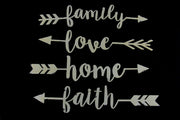 Shabby Chic Family Love Home and Faith 4 Piece Wall Arrow Set Modern Farmhouse Décor Image 2