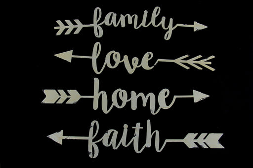 Shabby Chic Family Love Home and Faith 4 Piece Wall Arrow Set Modern Farmhouse Décor Image 2