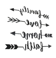 Shabby Chic Family Love Home and Faith 4 Piece Wall Arrow Set Modern Farmhouse Décor Image 3