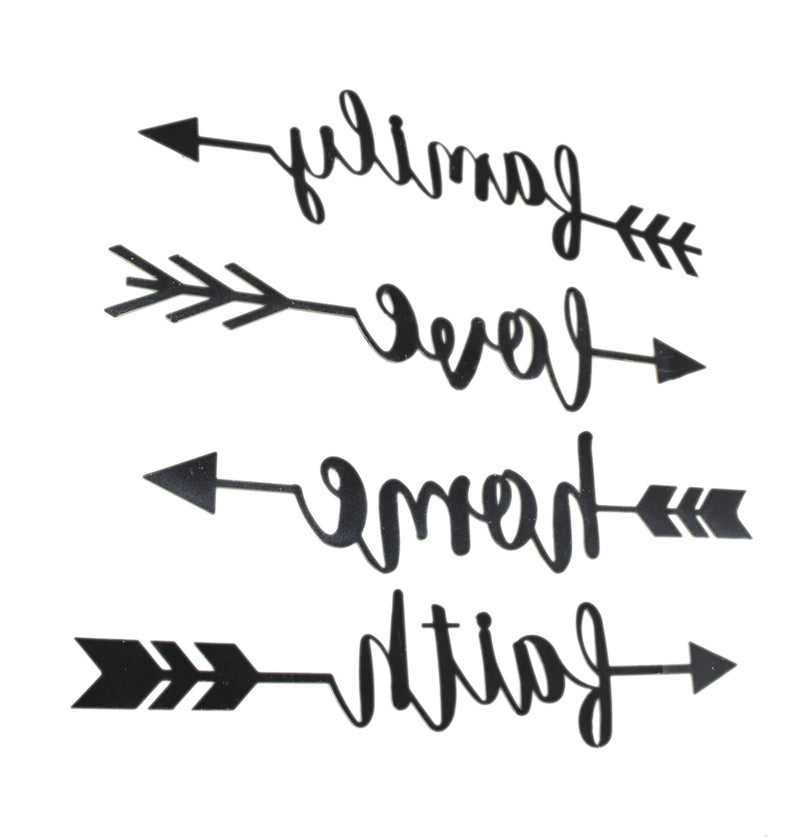 Shabby Chic Family Love Home and Faith 4 Piece Wall Arrow Set Modern Farmhouse Décor Image 3