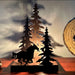 Wild West Lodge Decor: Rustic Brown Metal Horse in Forest Silhouette Accent Lamp, 12.25 Inches High, Unique Western, Cabin