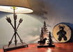 Wild West Lodge Decor: Rustic Brown Metal Horse in Forest Silhouette Accent Lamp, 12.25 Inches High, Unique Western, Cabin