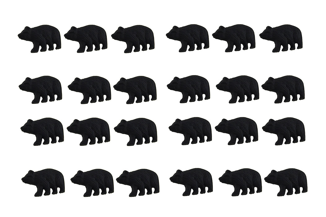 Set of 24 Matte Black Cast Iron Forest Bear Drawer Pull Cabinet Knobs: Rustic Wildlife Charm for Cabinets, Dressers, and
