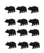 12-Piece Set of Matte Black Forest Bear Cast Iron Furniture Drawer Pulls or Cabinet Knobs - Perfect for Western, Wildlife,