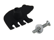 12-Piece Set of Matte Black Forest Bear Cast Iron Furniture Drawer Pulls or Cabinet Knobs - Perfect for Western, Wildlife,