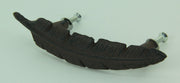 12-Piece Set of Rustic Brown Cast Iron Eagle Feather Drawer Handles Pulls and Cabinet Knobs - Western Inspired Furniture