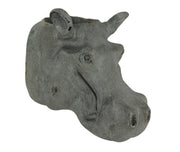 Grey Stone Finish Hippo Head Hanging Planter Statue Outdoor Décor Image 1