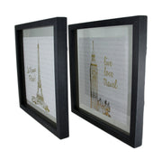 2 Pc. Live Love Travel Foiled Eiffel Tower/Big Ben Wall Hanging Set Image 2