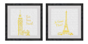 2 Pc. Live Love Travel Foiled Eiffel Tower/Big Ben Wall Hanging Set Image 6