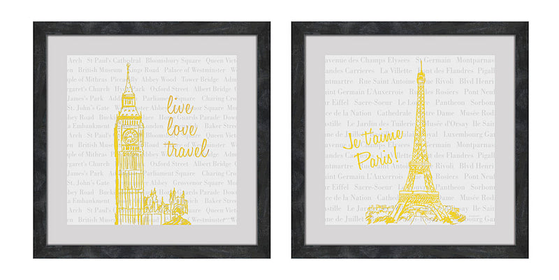 2 Pc. Live Love Travel Foiled Eiffel Tower/Big Ben Wall Hanging Set Image 6