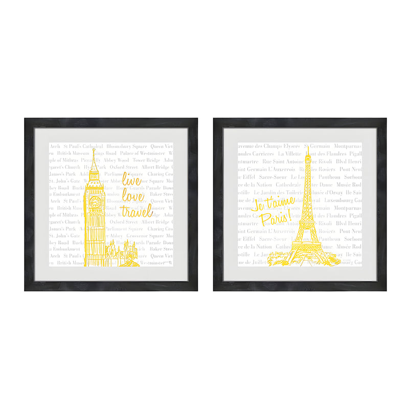 2 Pc. Live Love Travel Foiled Eiffel Tower/Big Ben Wall Hanging Set Image 6
