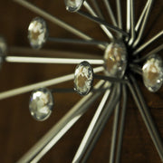 Set of 6 Unique Silver Bursting Star Metal Wall Sculptures with Jeweled Points - Perfect Starburst Accent Pieces for