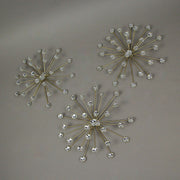 Gold - Image 3 - Set of 3 Gold Finish Starburst Jeweled Metal Decorative Wall Sculptures: Glamorous Rhinestone and Crystal