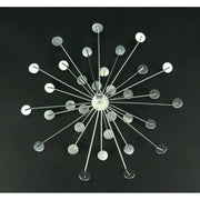 Set of 6 Silver Starburst Metal Wall Art - Modern Home Decor with Radiant Crystal Accents and Timeless Elegance - 10 Inches