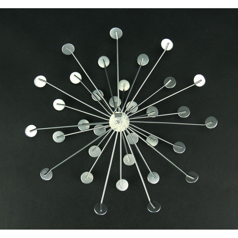 Set of 6 Silver Starburst Metal Wall Art - Modern Home Decor with Radiant Crystal Accents and Timeless Elegance - 10 Inches