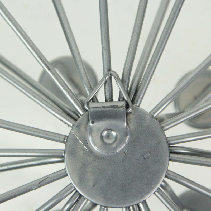 Set of 6 Silver Starburst Metal Wall Art - Modern Home Decor with Radiant Crystal Accents and Timeless Elegance - 10 Inches